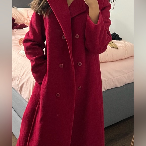 Vintage Virgin Wool Rounded Shoulder Double Breasted Coat - Picture 4 of 6